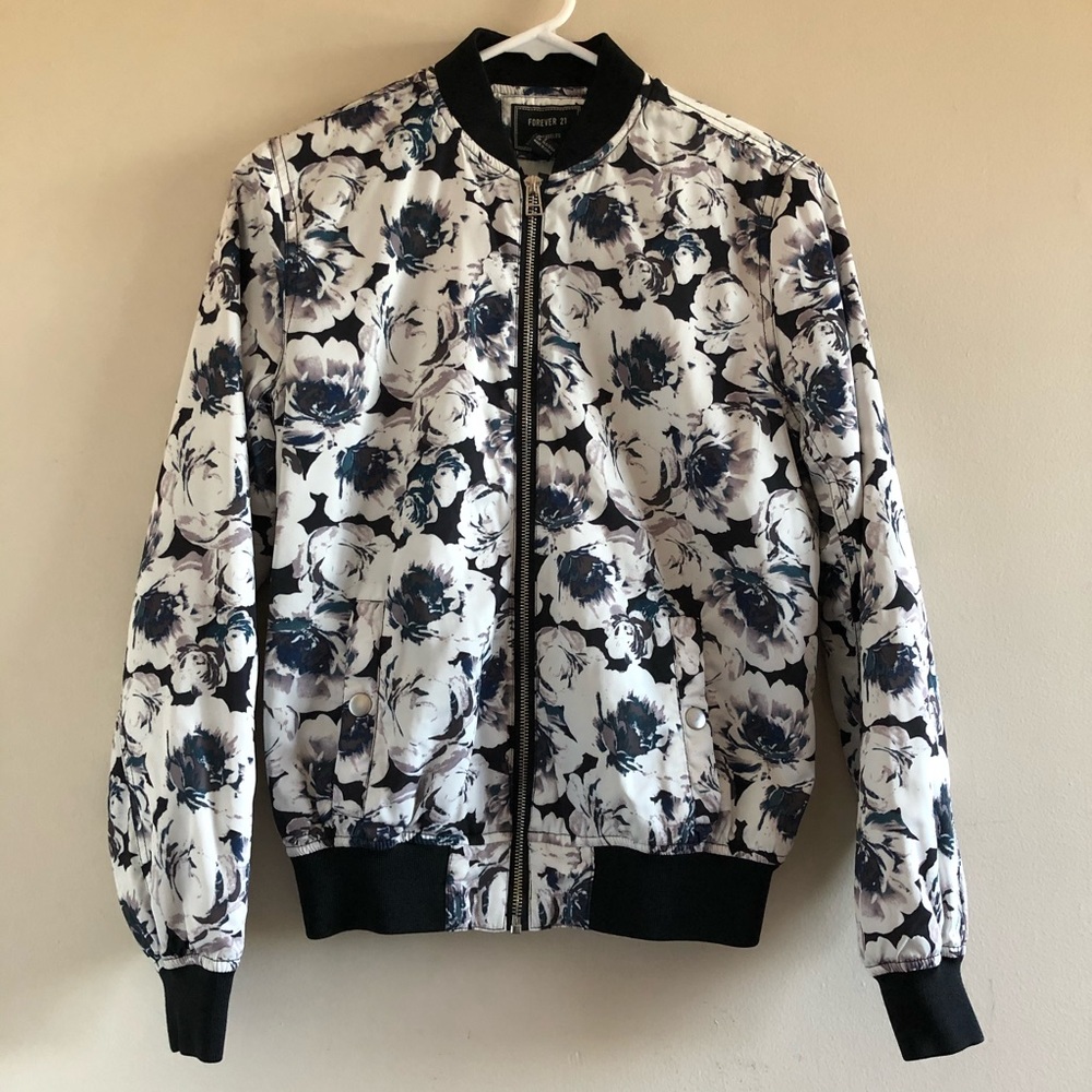 Forever 21 Floral Bomber Jacket